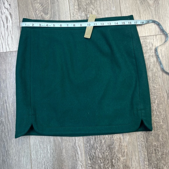 NWT J. Crew Wool Green Shirttail Mini Skirt - Picture 9 of 10